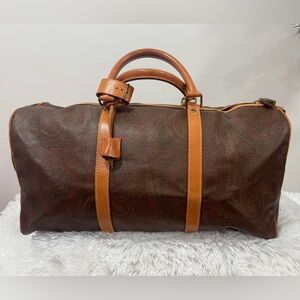 Etro Paisley Men’s Travel Duffel Weekender Bag Leather Carry On Vintage FULL SET